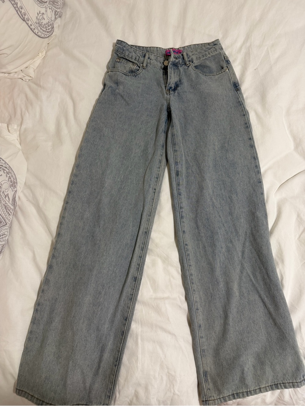 Edikted Light Blue Wide Leg High-Rise Jeans